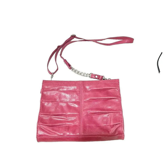 The Sak Charleston 0312 Womens Red Demi Clutch Crossbody Bag Leather Chain Strap - Picture 1 of 14